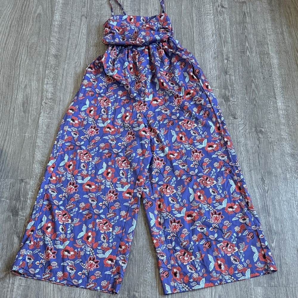 Floral‎ Blue Jumpsuit
